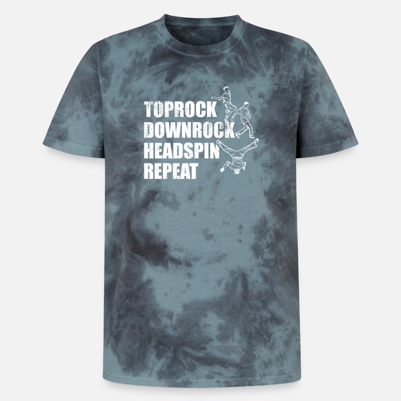 Breakdance Techniken - Unisex Premium Tie Dye T-Shirt - Schwarz/Blau