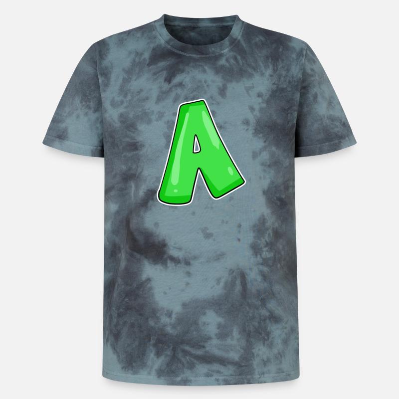 point A Initial point - Unisex Premium Tie-Dye T-Shirt - Black/Blue