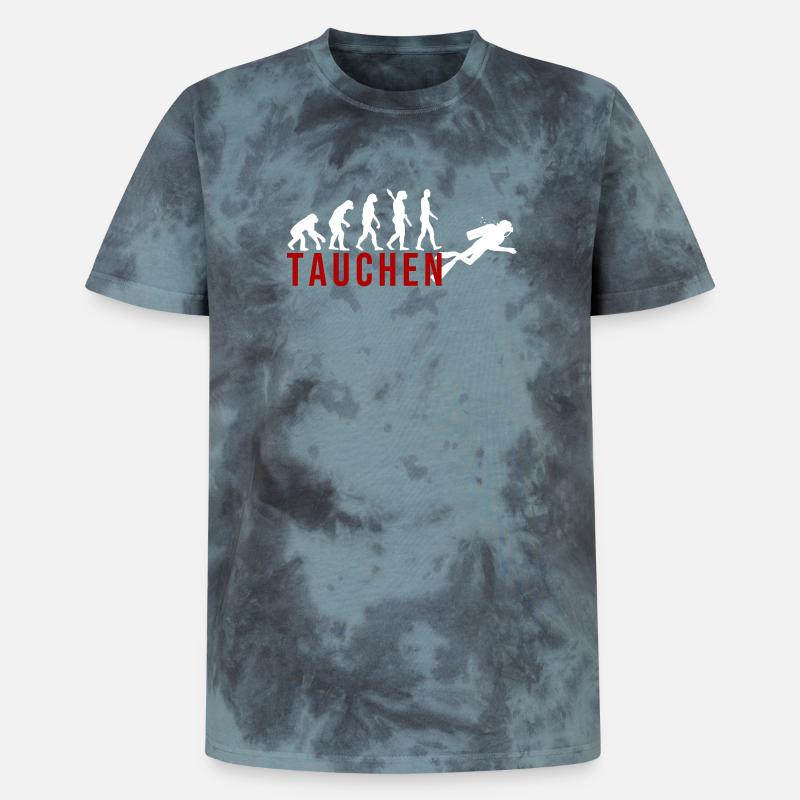 Ecolution Tauchen - Unisex Premium Tie Dye T-Shirt - Schwarz/Blau