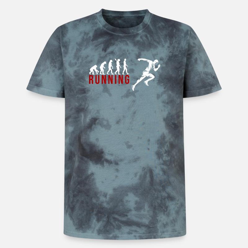 Evolution Running - Unisex Premium Tie Dye T-Shirt - Schwarz/Blau