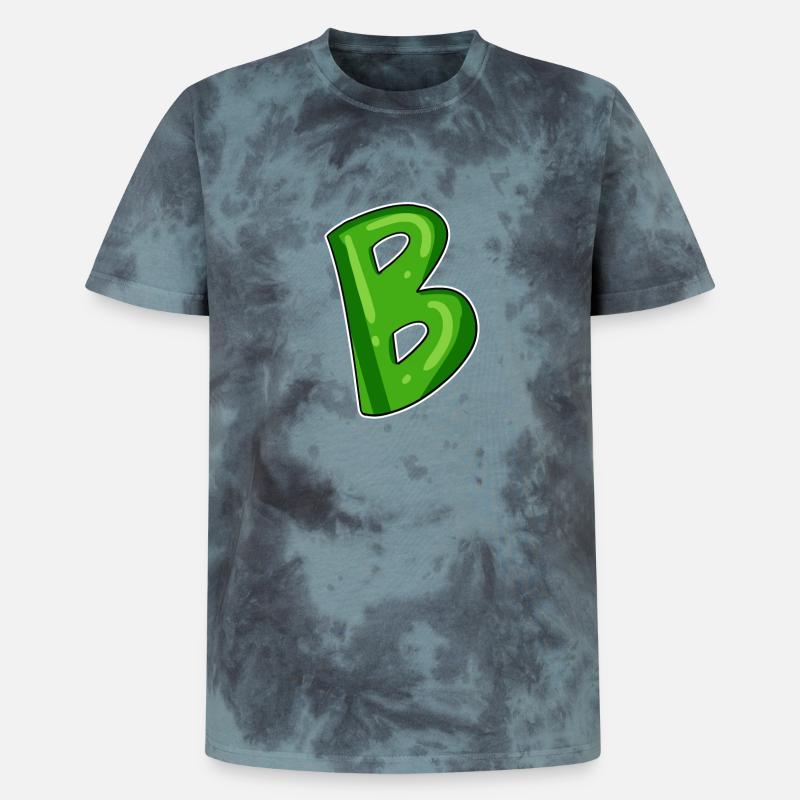 point B - initial point B - Unisex Premium Tie-Dye T-Shirt - Black/Blue