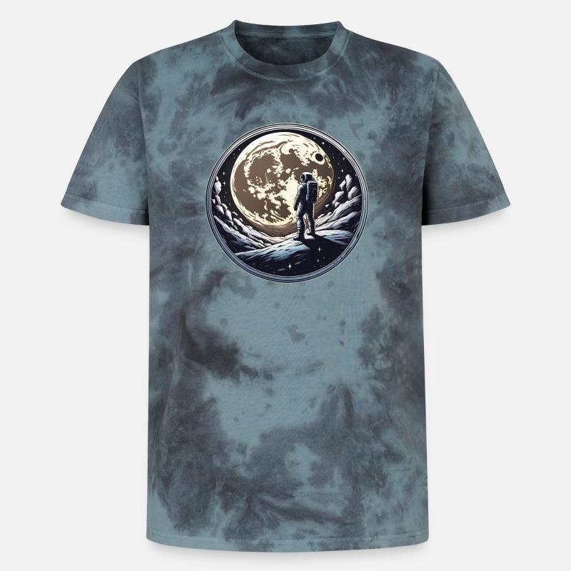 Moon man - Unisex Premium Tie-Dye T-Shirt - Black/Blue