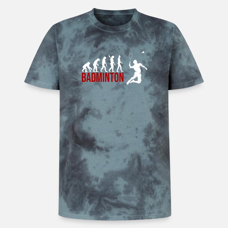 Evolution Badminton - Unisex Premium Tie Dye T-Shirt - Schwarz/Blau