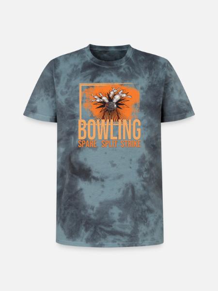 Bowling - Spare - Split - Strike - Unisex Premium Tie Dye T-Shirt - Schwarz/Blau
