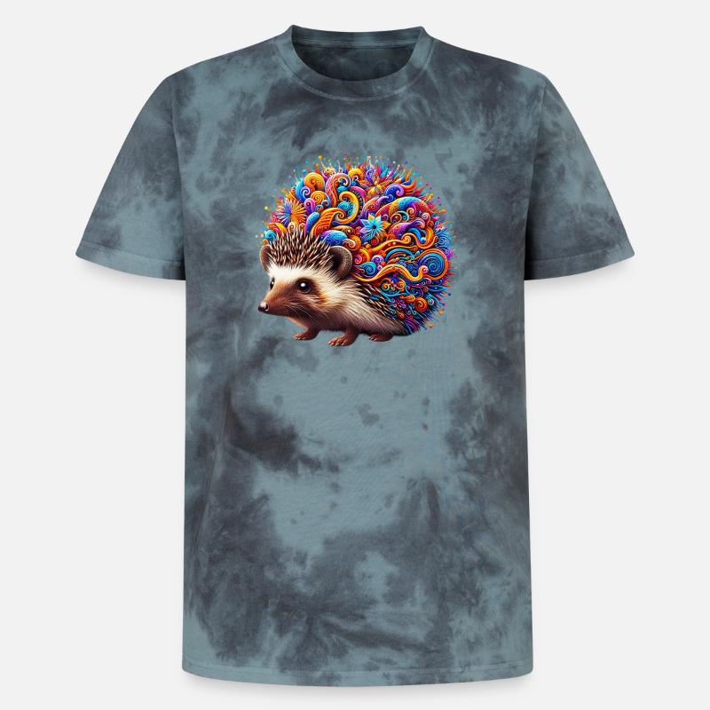 Igel - Unisex Premium Tie Dye T-Shirt - Schwarz/Blau