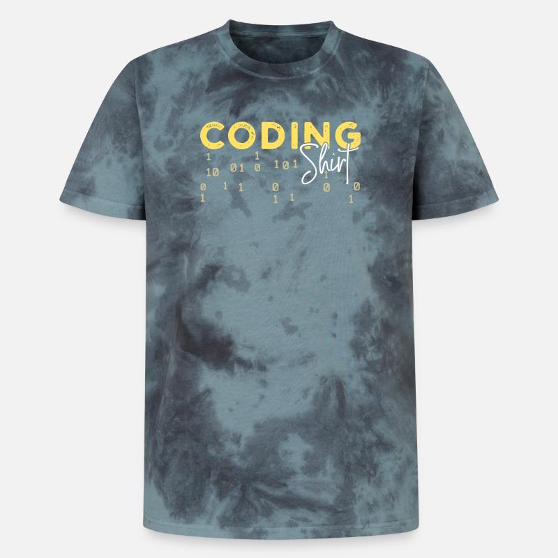 Coden Statement Developer Programmer Scripting - Unisex Premium Tie-Dye T-Shirt - Black/Blue