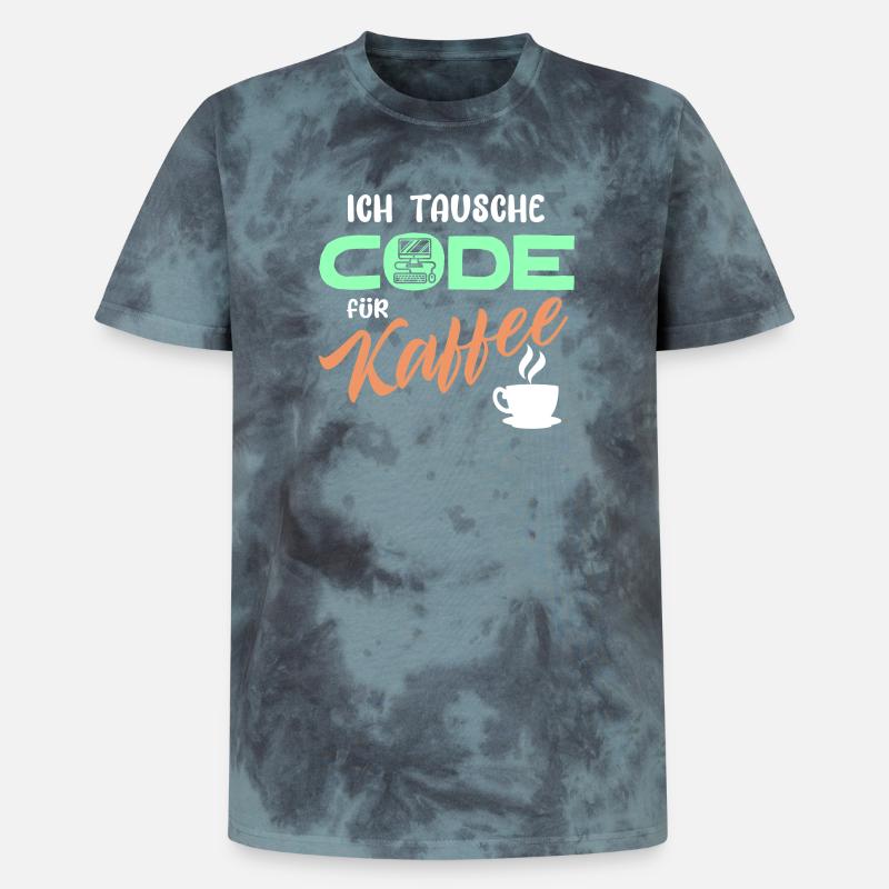 Code Developer Statement Programmer Computer - Unisex Premium Tie-Dye T-Shirt - Black/Blue