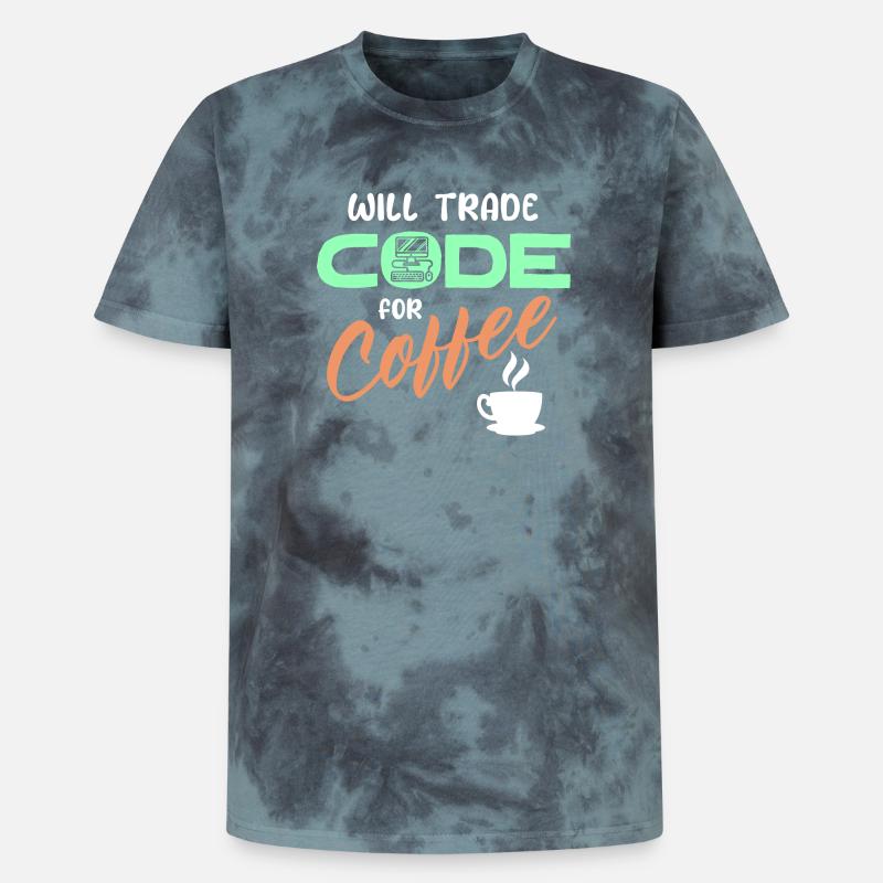 Programmer Developer Code Statement Computer - Unisex Premium Tie-Dye T-Shirt - Black/Blue