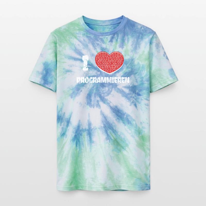 Developer Heart Programmer Statement Computer Science Unisex Premium Tie-Dye T-Shirt
