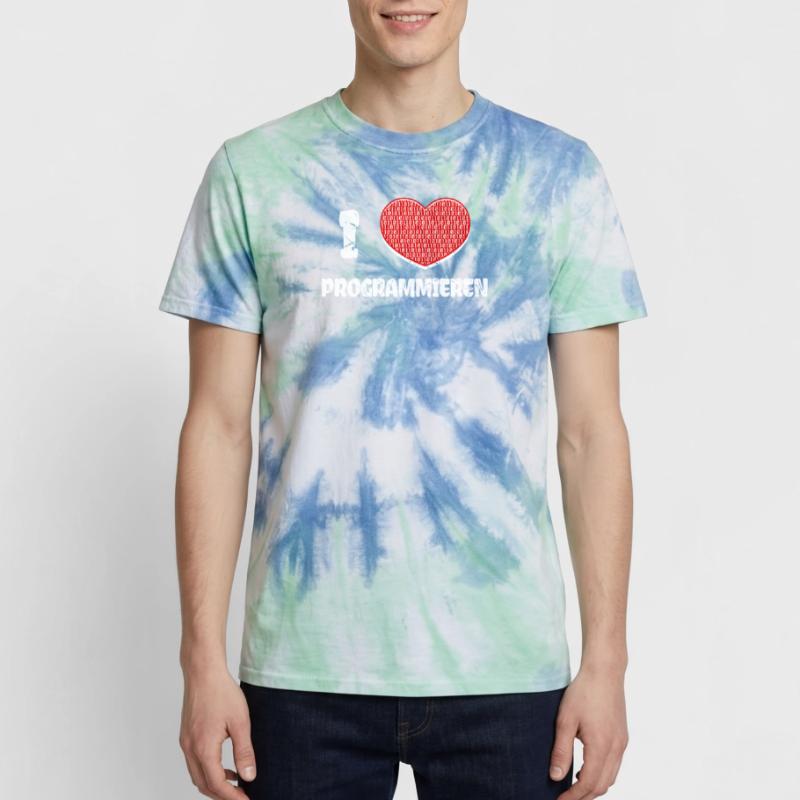 Developer Heart Programmer Statement Computer Science Unisex Premium Tie-Dye T-Shirt