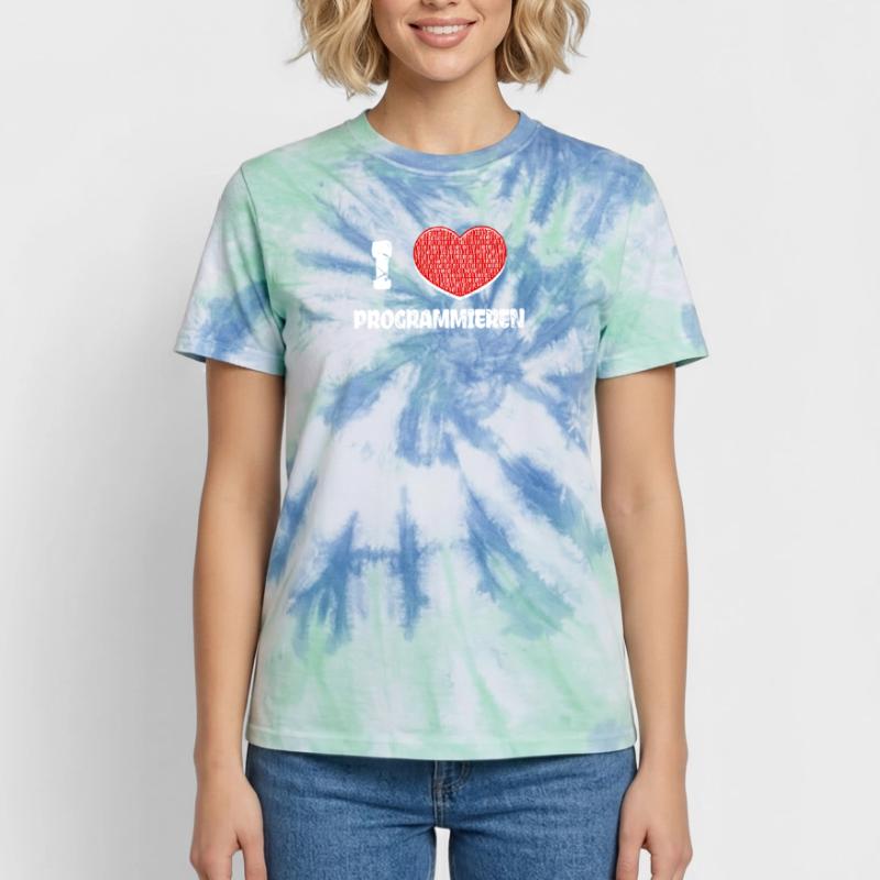 Developer Herz Programmierer Statement Informatik Unisex Premium Tie Dye T-Shirt