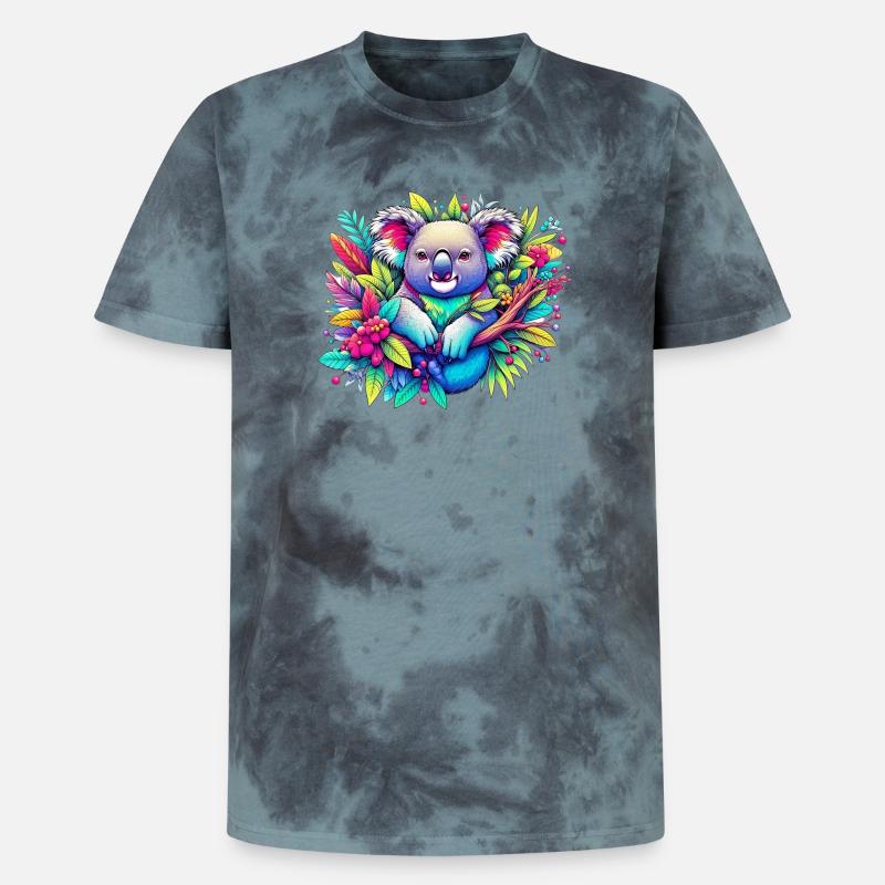 Koala - Unisex Premium Tie Dye T-Shirt - Schwarz/Blau