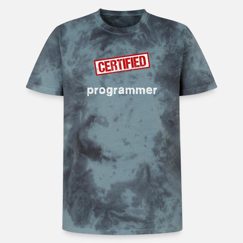 Programmeur - T-shirt tie-dye premium unisexe - noir/bleu