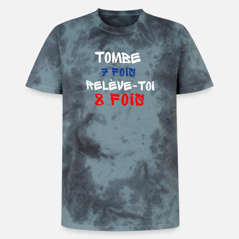 Témoignage d'Optimisme et de Résilience - T-shirt tie-dye premium unisexe - noir/bleu