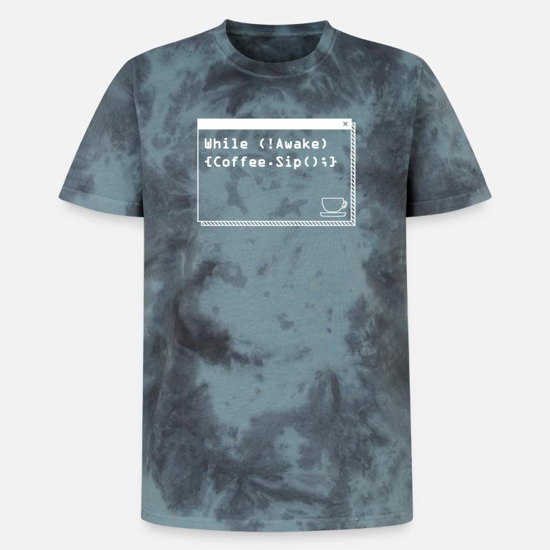 Aus Kaffee Code generieren Programmierer - Unisex Premium Tie Dye T-Shirt - Schwarz/Blau