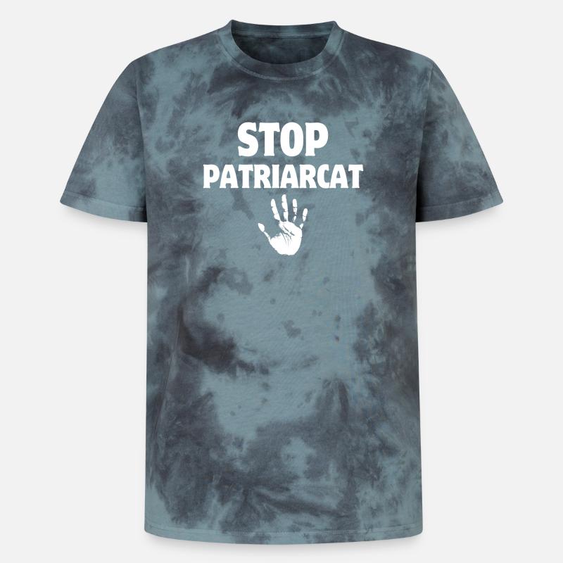 Stop patriarchy, women's rights - Unisex Premium Tie-Dye T-Shirt - Black/Blue