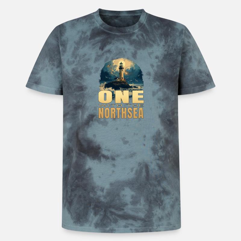 One withe the Northsea - Unisex Premium Tie Dye T-Shirt - Schwarz/Blau