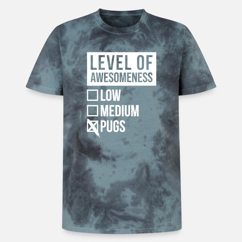 Mops Mops Mops - Unisex Premium Tie Dye T-Shirt - Schwarz/Blau