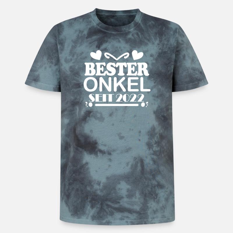 Bester Onkel seit 2022 - Unisex Premium Tie Dye T-Shirt - Schwarz/Blau