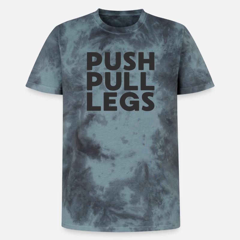 Push Pull Jambes Répéter Entraînementssplit - T-shirt tie-dye premium unisexe - noir/bleu