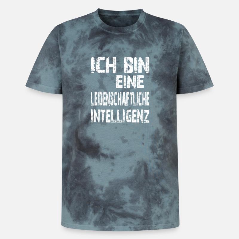 KI Spruch eine leidenschaftliche Intelligenz - Unisex Premium Tie Dye T-Shirt - Schwarz/Blau