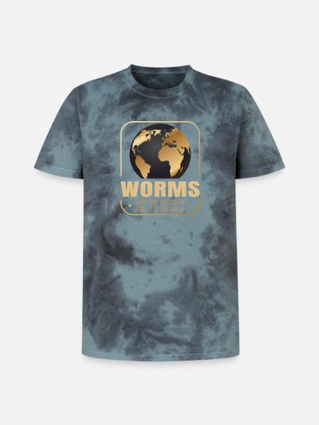 Worms - Unisex Premium Tie Dye T-Shirt - Schwarz/Blau