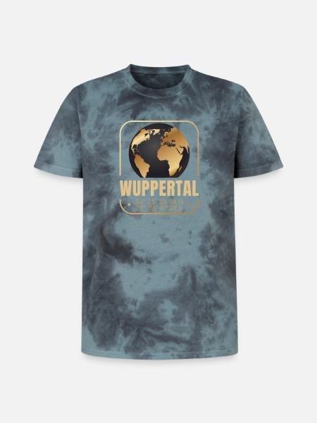 Wuppertal - Unisex Premium Tie Dye T-Shirt - Schwarz/Blau