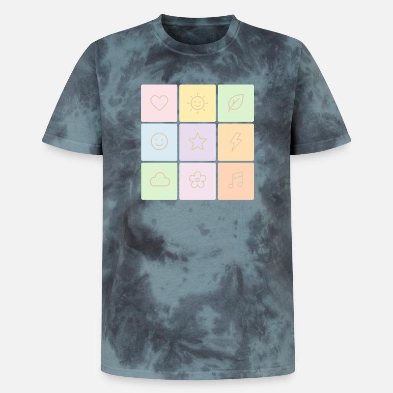 Ambiance Bento Pastel - T-shirt tie-dye premium unisexe - noir/bleu