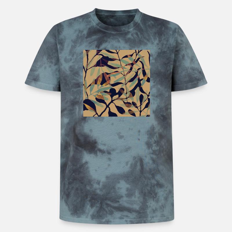 Roasted leaves - Unisex Premium Tie-Dye T-Shirt - Black/Blue