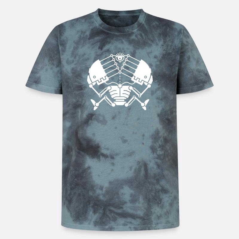3rd Eye Robotics - white version - Unisex Premium Tie-Dye T-Shirt - Black/Blue