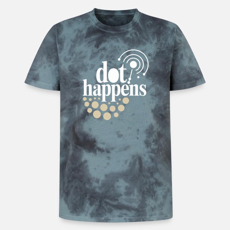 Dot Happens Morse Code Fun - Unisex Premium Tie-Dye T-Shirt - Black/Blue