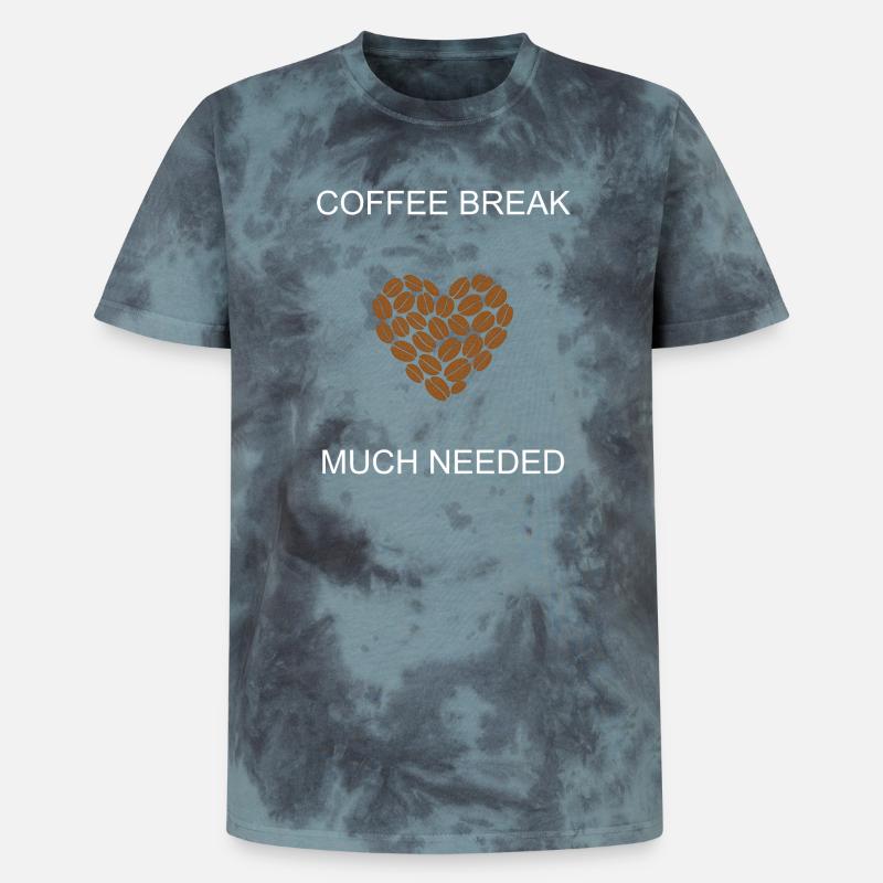 Kaffeepause Dringend benötigte tägliche Pause - Unisex Premium Tie Dye T-Shirt - Schwarz/Blau
