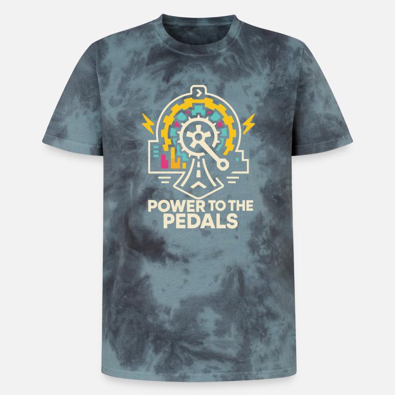 Futuristic bicycle design with lighting elements - Unisex Premium Tie-Dye T-Shirt - Black/Blue