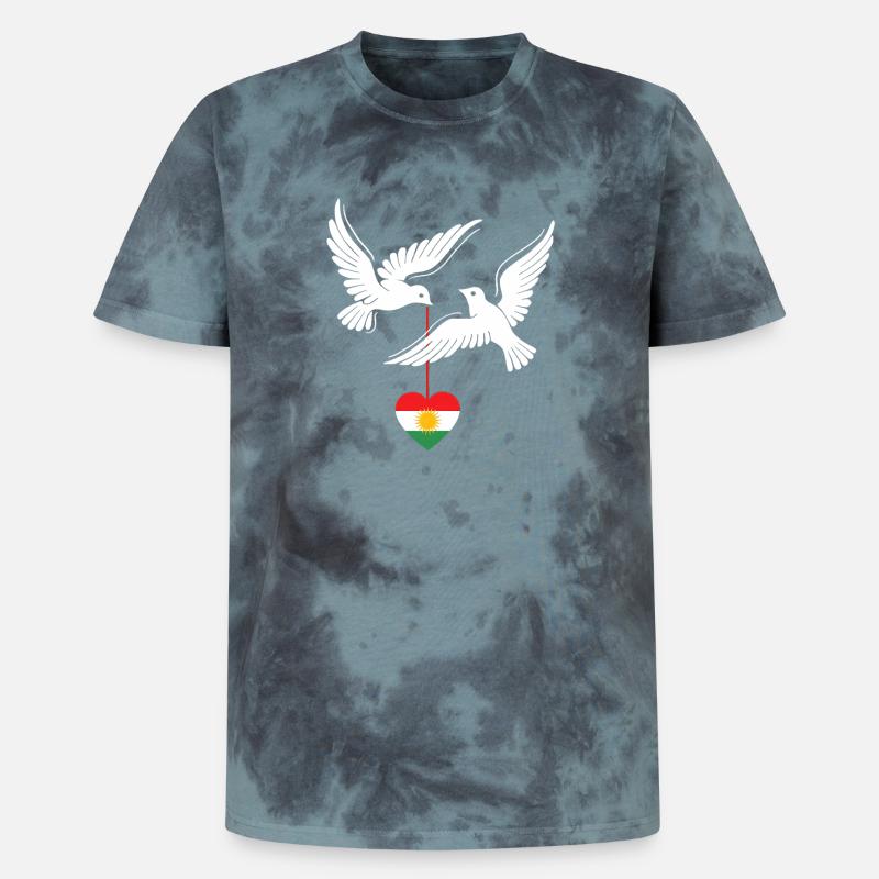 Kurdes du Kurdistan avec drapeau kurde - T-shirt tie-dye premium unisexe - noir/bleu