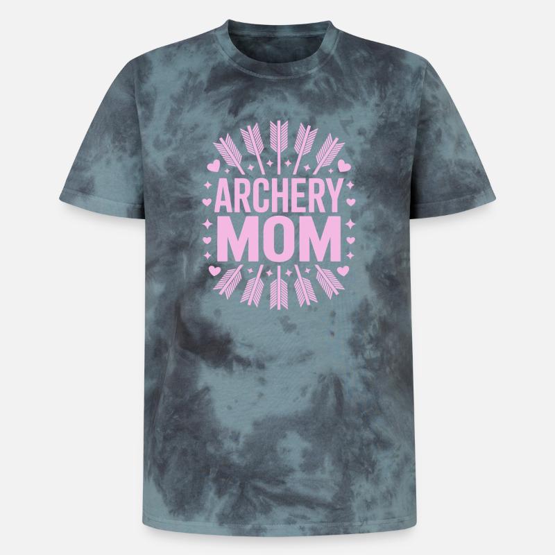 Bogenschießen Spruch Mutter Bogenschießen Geschenk - Unisex Premium Tie Dye T-Shirt - Schwarz/Blau