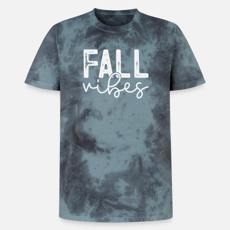 Fall Vibes Snake Pattern Design - T-shirt tie-dye premium unisexe - noir/bleu