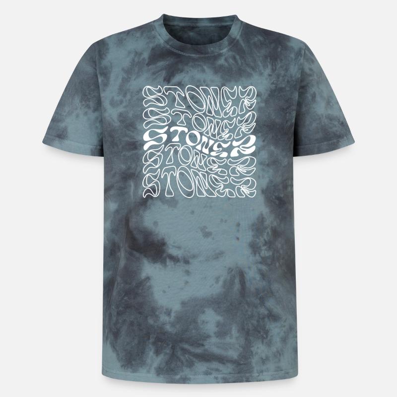 Conception typographique Stoner Rock - T-shirt tie-dye premium unisexe - noir/bleu
