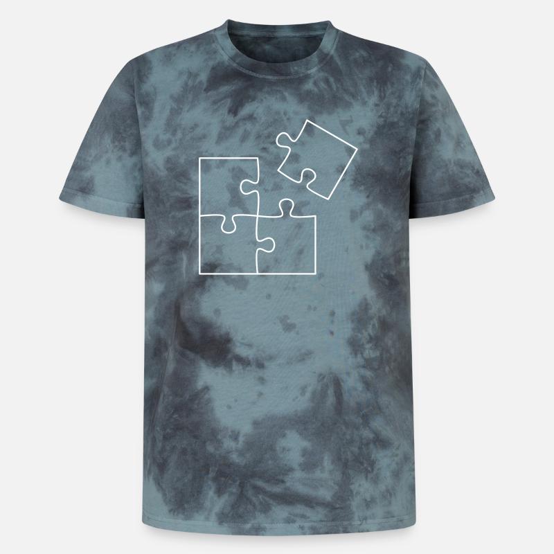Puzzle - Unisex Premium Tie-Dye T-Shirt - Black/Blue