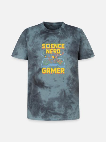 Science Nerd Gamer Atom Controller Wissenschaft - T-shirt tie-dye premium unisexe - noir/bleu