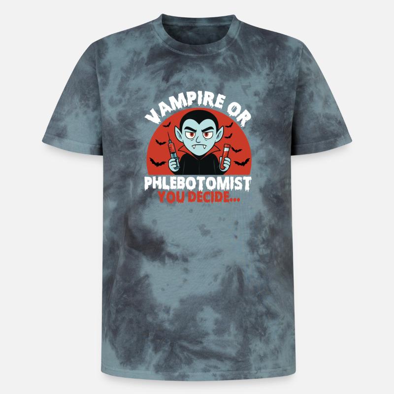 Vampir oder Phlebotomiker, du entscheidest... - Unisex Premium Tie Dye T-Shirt - Schwarz/Blau