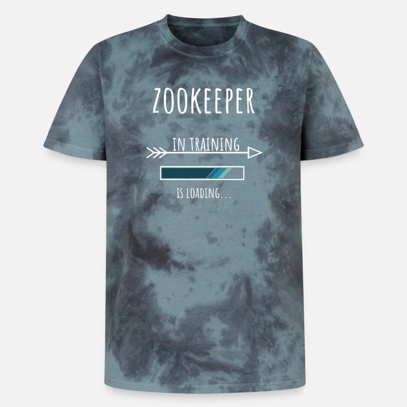 Zookeeper Geschenk Beruf Ausbildung Tierpfleger - Unisex Premium Tie Dye T-Shirt - Schwarz/Blau