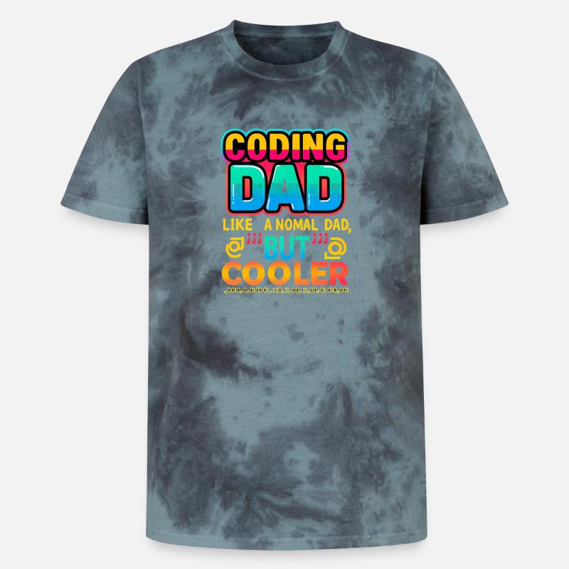 Programmieren Papa Cooler, Programmierer - Unisex Premium Tie Dye T-Shirt - Schwarz/Blau