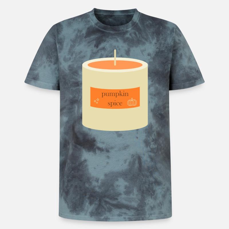 Græskar krydderi stearinlys - Unisex Premium tie-dye T-shirt - sort/blå