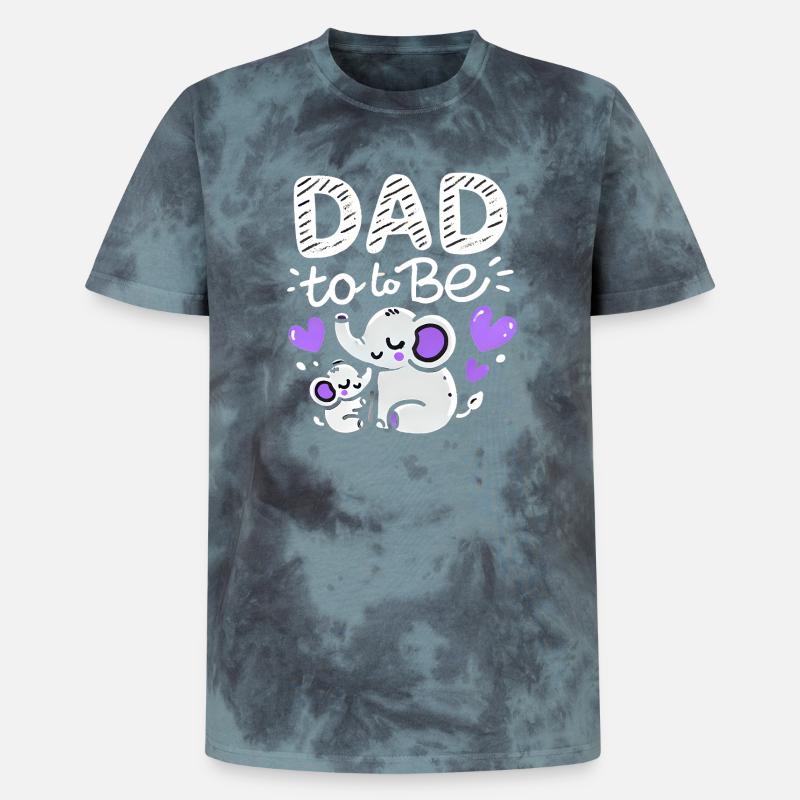 Vater wird Elefant Baby Enthüllung, Väter - Unisex Premium Tie Dye T-Shirt - Schwarz/Blau