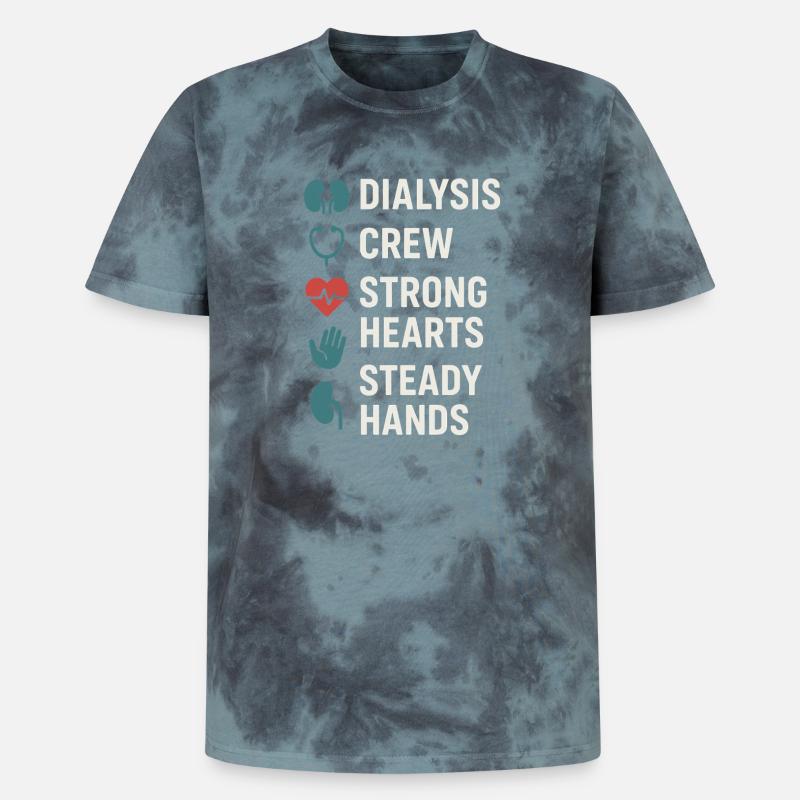 Dialyse Schwester Tech Nierenpflege Nephrologie - Unisex Premium Tie Dye T-Shirt - Schwarz/Blau