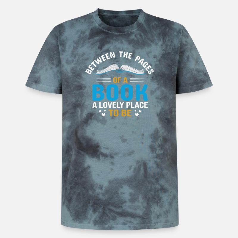 Zwischen den Seiten eines Buches - Unisex Premium Tie Dye T-Shirt - Schwarz/Blau