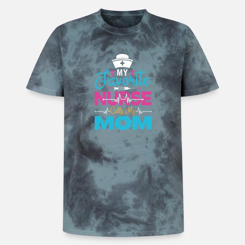 Mama Stolze Krankenschwester Mutter Geschenke - Unisex Premium Tie Dye T-Shirt - Schwarz/Blau