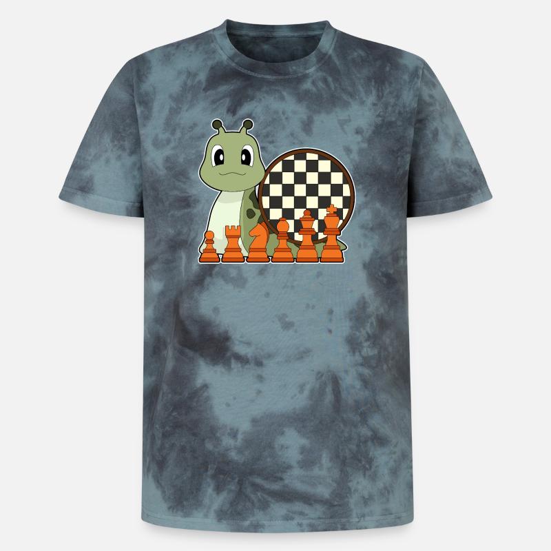 Snail Chessboard Chess Board Game - Unisex Premium Tie-Dye T-Shirt - Black/Blue