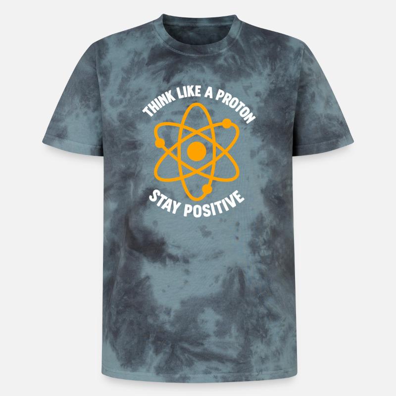 Proton Positiv Denken Atom Grafik - Unisex Premium Tie Dye T-Shirt - Schwarz/Blau