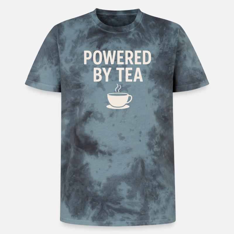 Powered by Tea Becher - Unisex Premium Tie Dye T-Shirt - Schwarz/Blau